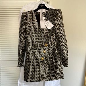 Balmain Monogrammed Jacquard Dress